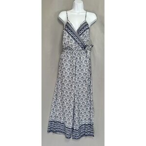 JAPNA‎ SIZE SMALL BLUE WHITE FLORAL WIDE LEG JUMPSUIT NWT